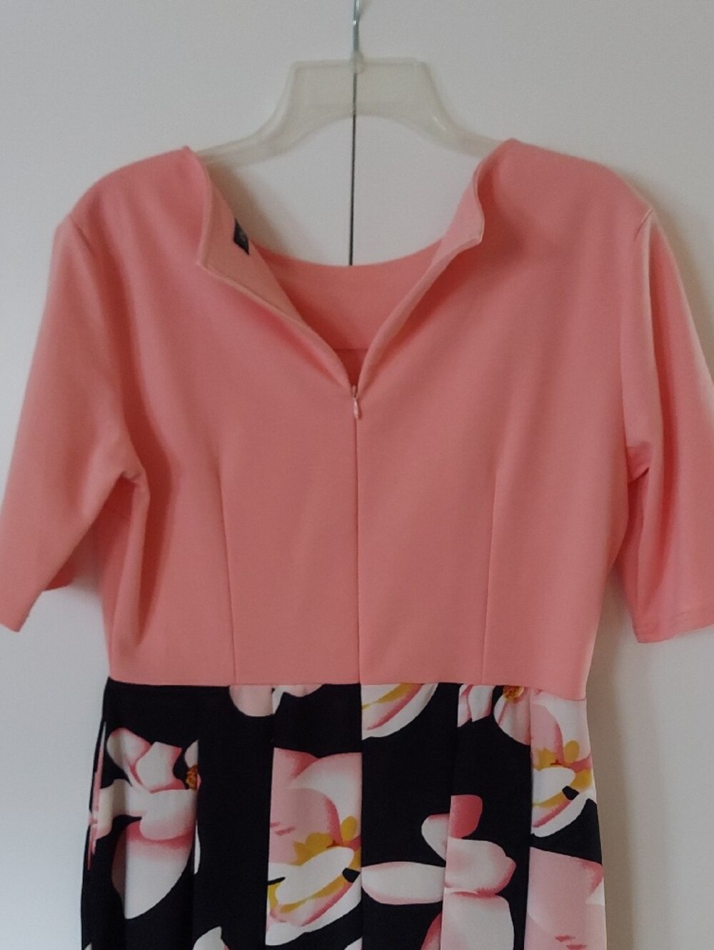 Oasis Pink & Black Floral Midi Dress Size XL - Picture 4 of 6